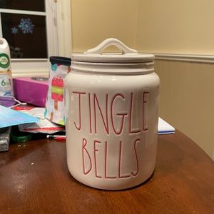 Rae Dunn jingle bells Canister